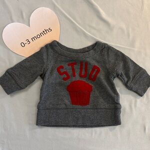 GAP - grey pullover sweater/sweatshirt. Size 0-3 months